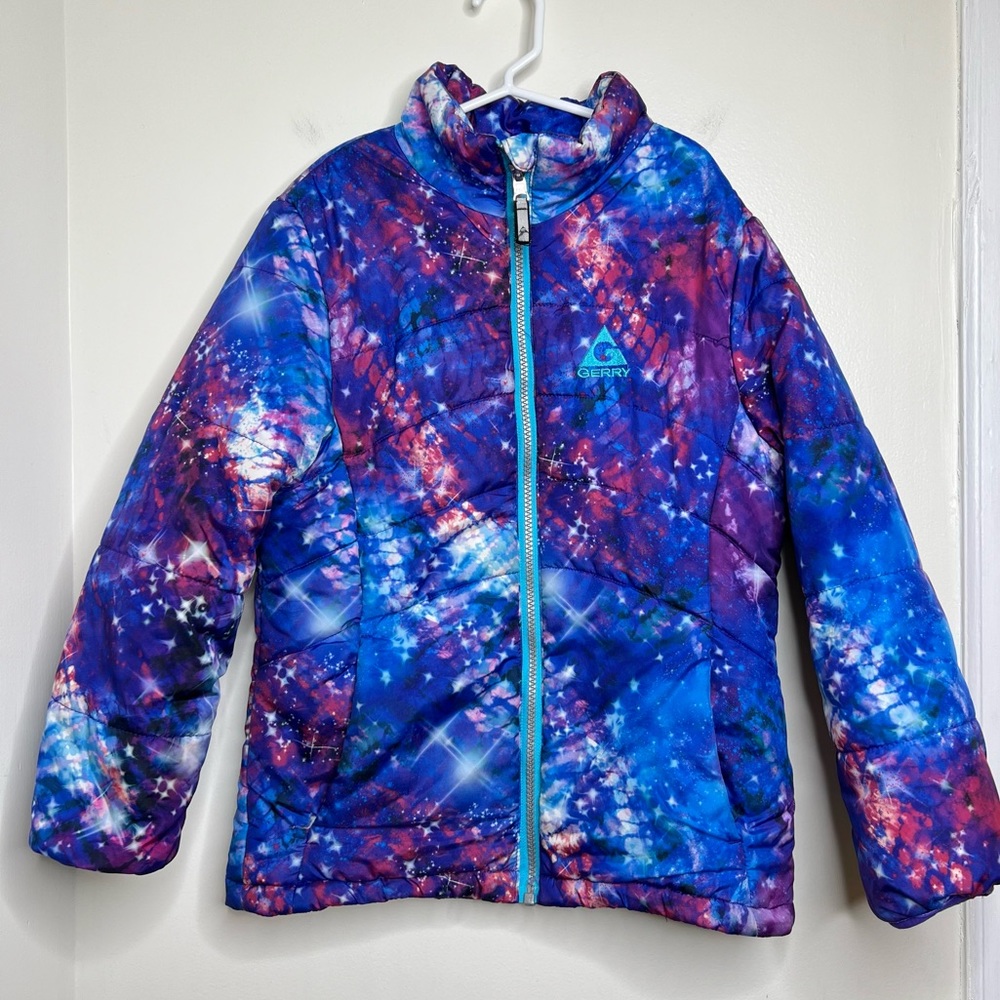 Gerry Galaxy Amethyst Jacket Coat Kids Medium 10/12 Zip Up Blue Purple